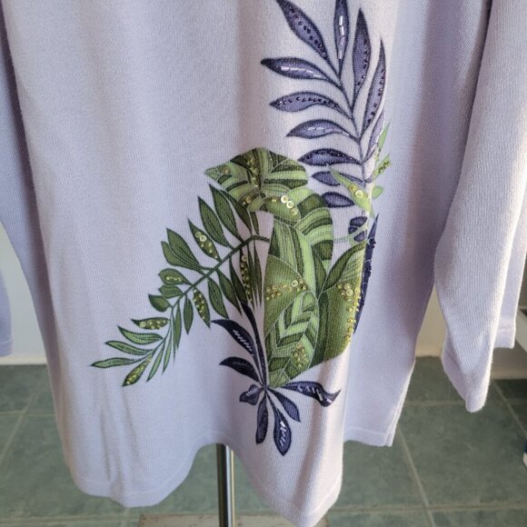 Josephine Chaus Light Purple Floral Swirl Tunic (Size: XL) - Picture 12 of 14